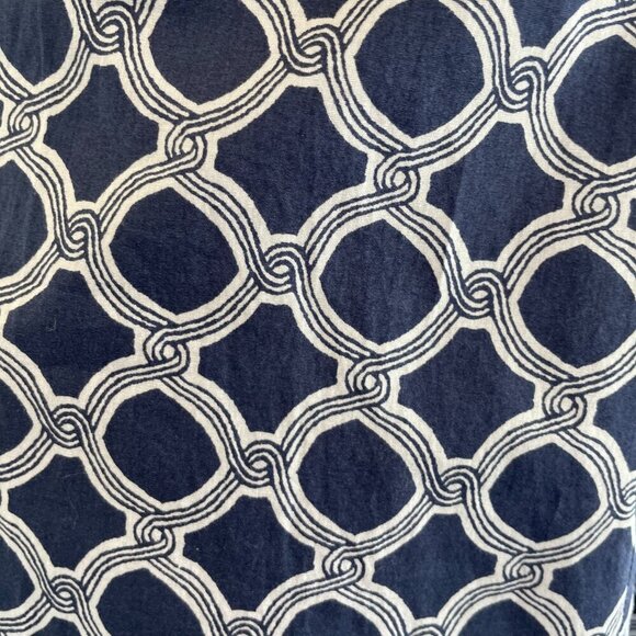 Land's End Blue/White Geometric Sleeveless V-Neck Dress NWT, Size 2 - Picture 5 of 10